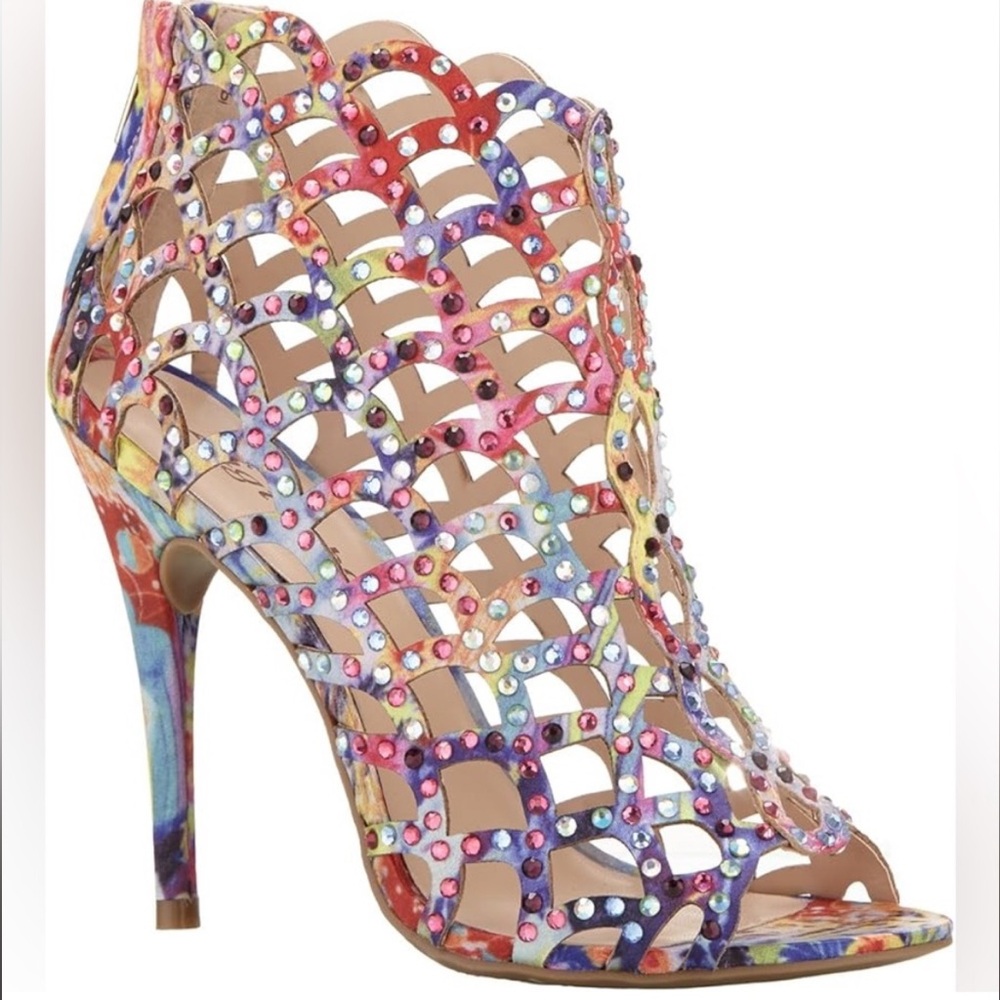 Zigi soho Duran rainbow jewel heels multicolor 7.5 colorful gems sparkle